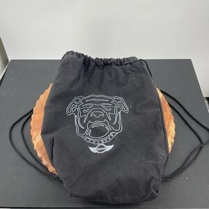 Mini Cooper Bulldog Backpack dog design black drawstring